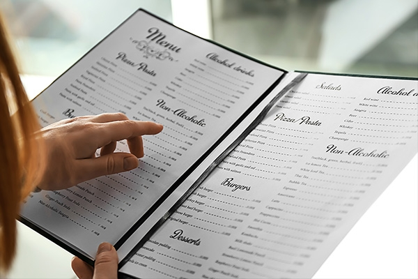 Holding a menu